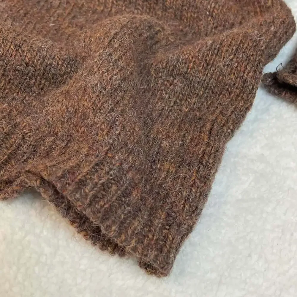 Landscape Vintage 100% Wool Fair Isle Nordic Sweater Brown Large